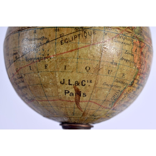 696 - AN UNUSUAL 19TH CENTURY FRENCH J L & CIE CAST IRON SPINNING GLOBE INSTRUMENT upon a stepped base. 52... 