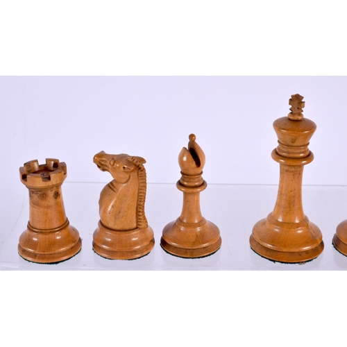 707 - AN ANTIQUE JAQUES & SON CHESS SET. Largest 7.75 cm high. (qty)