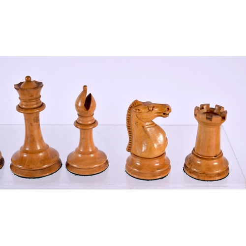 707 - AN ANTIQUE JAQUES & SON CHESS SET. Largest 7.75 cm high. (qty)