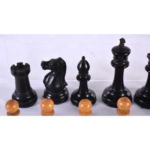 707 - AN ANTIQUE JAQUES & SON CHESS SET. Largest 7.75 cm high. (qty)