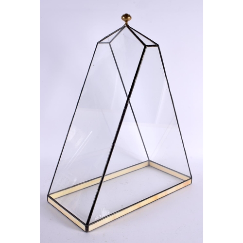 749 - A LARGE ART DECO GLASS LANTERN COVER. 45 cm x 35 cm.