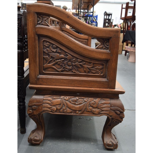 751 - A LARGE EARLY 20TH CENTURY CHINESE CARVED HARDWOOD BENCH Late Qing/Republic. 182 cm x 90 cm x 60 cm.