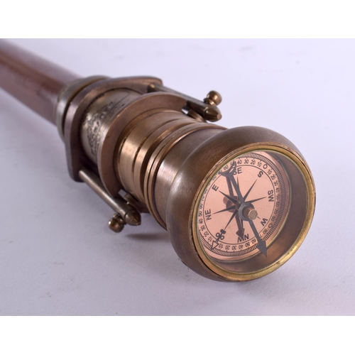 808 - A COMPASS WALKING CANE. 90 cm long.