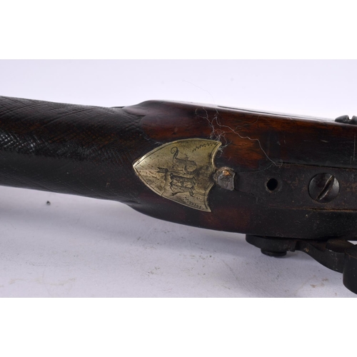 816 - AN ANTIQUE FISCHER SHOTGUN, together with 2 others.  Largest 123 cm long.(3)