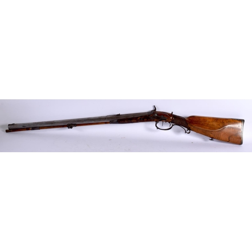 816 - AN ANTIQUE FISCHER SHOTGUN, together with 2 others.  Largest 123 cm long.(3)