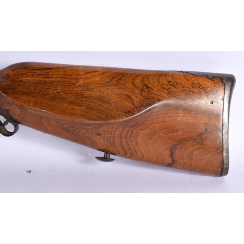 816 - AN ANTIQUE FISCHER SHOTGUN, together with 2 others.  Largest 123 cm long.(3)