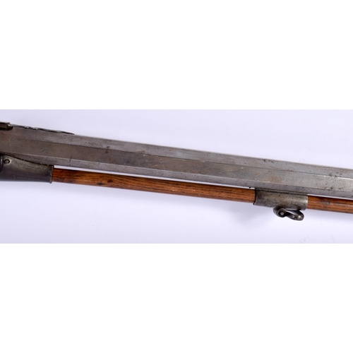 816 - AN ANTIQUE FISCHER SHOTGUN, together with 2 others.  Largest 123 cm long.(3)