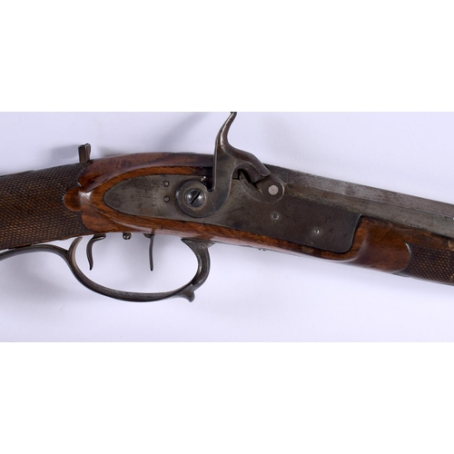 816 - AN ANTIQUE FISCHER SHOTGUN, together with 2 others.  Largest 123 cm long.(3)