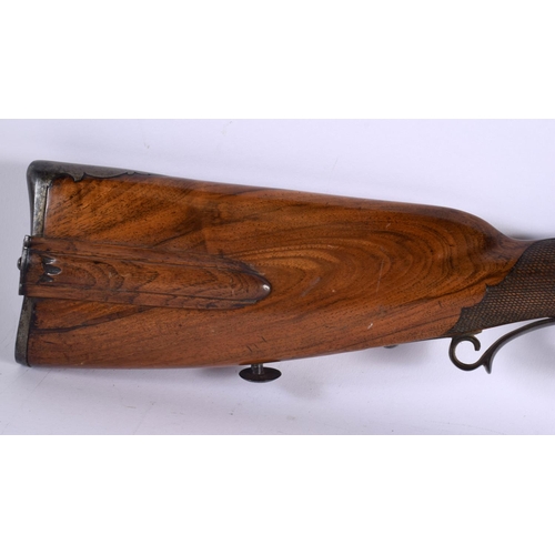 816 - AN ANTIQUE FISCHER SHOTGUN, together with 2 others.  Largest 123 cm long.(3)