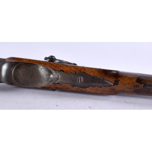 816 - AN ANTIQUE FISCHER SHOTGUN, together with 2 others.  Largest 123 cm long.(3)