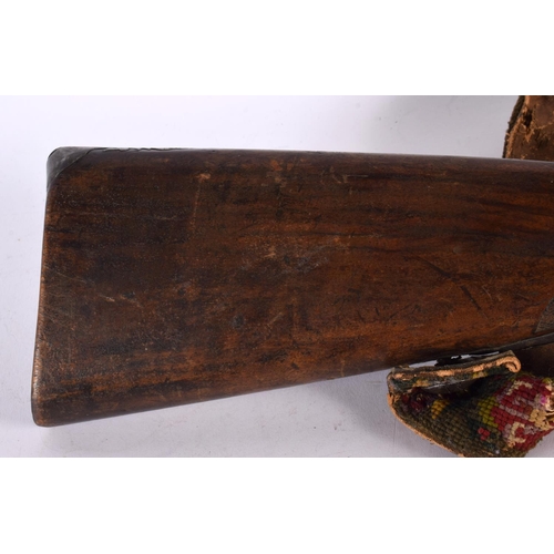 816 - AN ANTIQUE FISCHER SHOTGUN, together with 2 others.  Largest 123 cm long.(3)