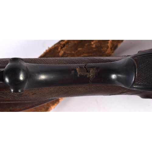 816 - AN ANTIQUE FISCHER SHOTGUN, together with 2 others.  Largest 123 cm long.(3)