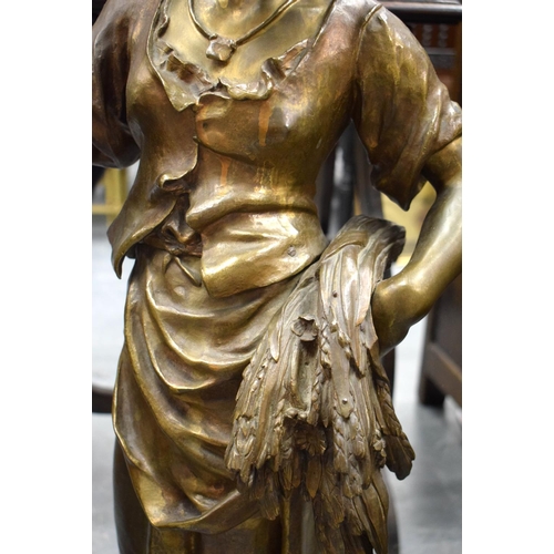 829 - French School (19th Century) Monumental Bronze, Standing Figure. 90 cm x 30 cm.