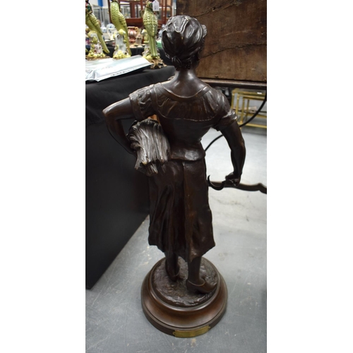 830 - French School (19th Century) Monumental Bronze, Standing Figure. 95 cm x 30 cm.