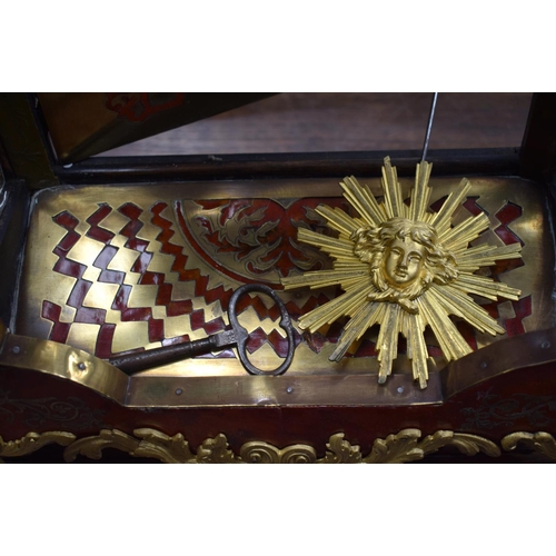 838 - A LARGE 19TH CENTURY FRENCH BOULLE BRACKET CLOCK formed with classical figures. 85 cm x 30 cm.