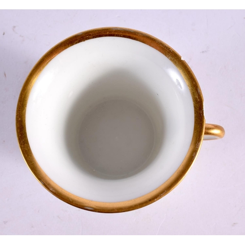 86 - A SEVRES PORCELAIN CUP AND SAUCER together with a similar saucer. 11.5 cm wide. (3)