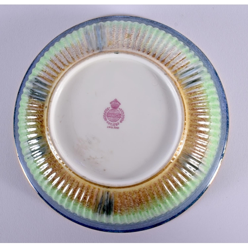 9 - A RARE ART DECO MINTON LUSTRE PORCELAIN BOWL painted with a deer. 14.5 cm wide.