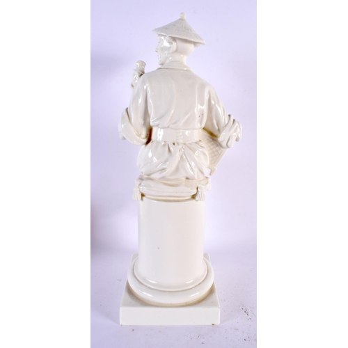 101 - A ROYAL WORCESTER BLANC DE CHINE PORCELAIN FIGURE L'Oiseau modelled by Azori. 30 cm high.