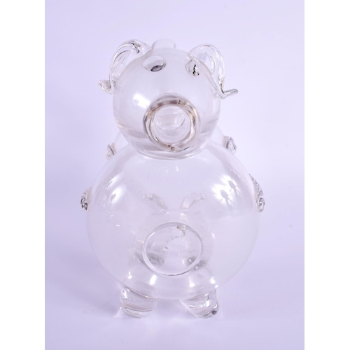 11 - AN ANTIQUE NOVELTY GLASS DOG DECANTER. 21 cm x 18 cm.