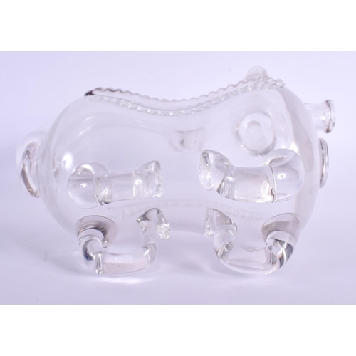 11 - AN ANTIQUE NOVELTY GLASS DOG DECANTER. 21 cm x 18 cm.