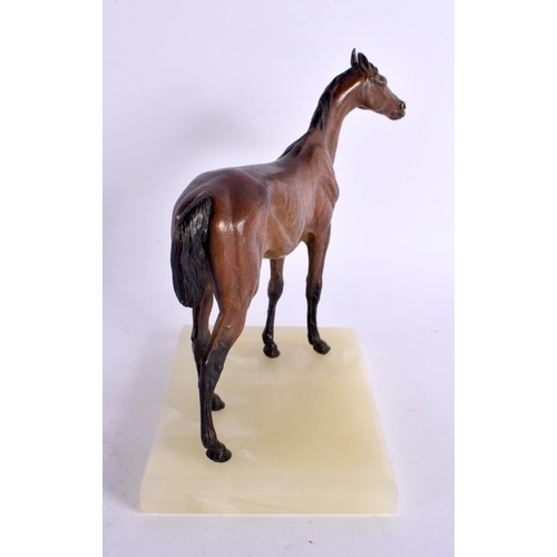 126 - A LATE 19TH CENTURY AUSTRIAN COLD PAINTED BRONZE FIGURE OF A HORSE Attributed to Franz Xavier Bergma... 