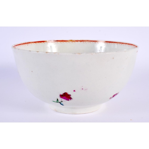 176 - 18th century bowl painted with the Harvest Bug or Astley pattern.  6.5cm high