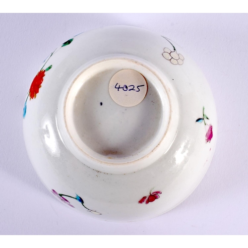 176 - 18th century bowl painted with the Harvest Bug or Astley pattern.  6.5cm high