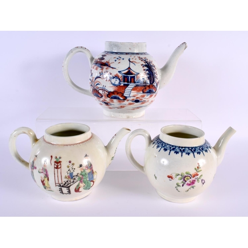 193 - Worcester teapot printed and painted with the High Table pattern, another Worcester teapot painted w... 