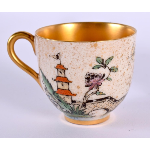 198 - Royal Worcester rare demi-tasse cup and saucer painted with the Pavilion pattern date mark for 1913.... 