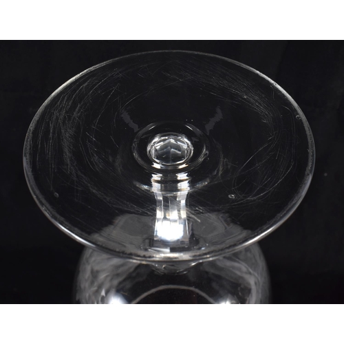 2 - AN ENGRAVED GLASS COUNTRY HOUSE GOBLET. 21 cm x 9 cm.