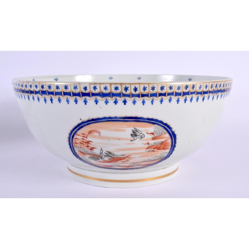 25 - A LARGE 19TH CENTURY FRENCH SAMSONS OF PARIS PORCELAIN BOWL painted in the Qianlong style. 24 cm x 1... 