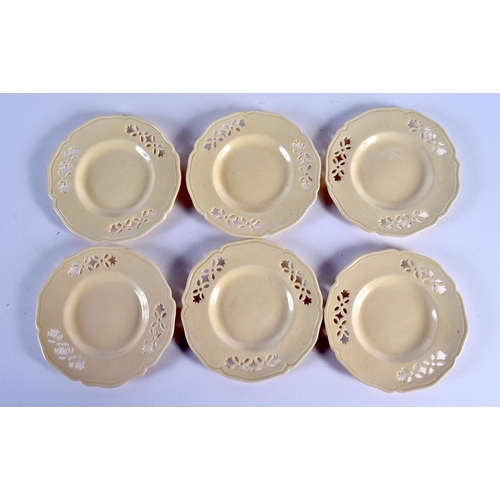 288 - Rare Yorkshire creamware tea service by J. T. Morton, Filey consisting of six reticulate cups, sauce... 