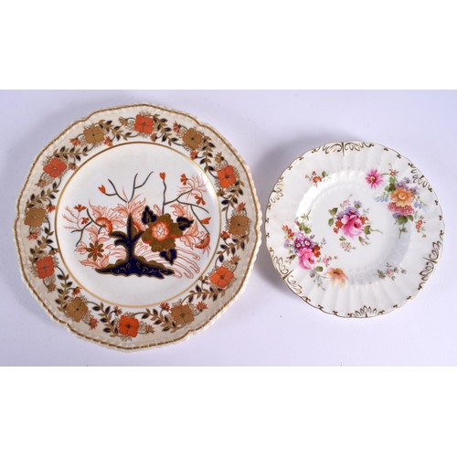 297 - Royal Crown Derby: two imari pattern coffee cans and saucers together with seven floral dishers.  Cu... 