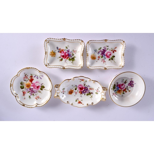 297 - Royal Crown Derby: two imari pattern coffee cans and saucers together with seven floral dishers.  Cu... 