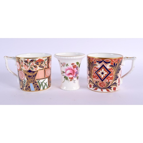 297 - Royal Crown Derby: two imari pattern coffee cans and saucers together with seven floral dishers.  Cu... 