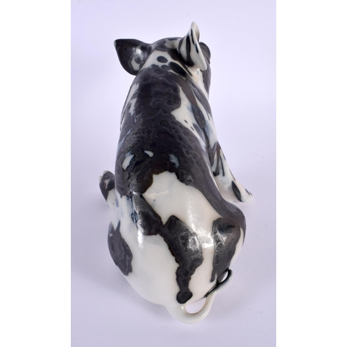 31 - AN UNUSUAL DANISH COPENHAGEN PORCELAIN FIGURE OF A PIG. 21 cm x 16 cm.