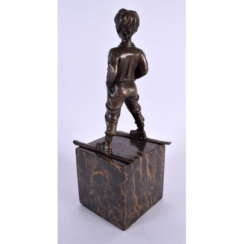 316 - After Ferdinand Preiss (20th Century) Bronze, Berlin Skier. 29 cm high.