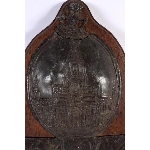 321 - A GEORGE III LEAD HOUSE MARKER No 164904. 26 cm x 22 cm.