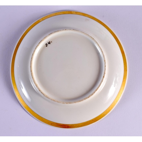 34 - A 19TH CENTURY AUSTRIAN VIENNA PORCELAIN CUP AND SAUCER painted with landscapes. 13 cm diameter.