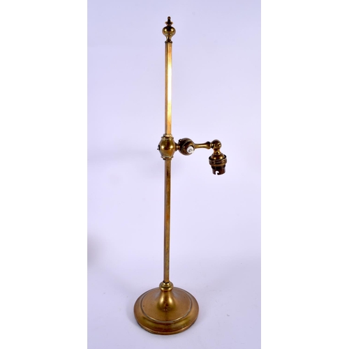 359 - AN ANTIQUE ADJUSTABLE BRONZE LAMP. 48 cm high.