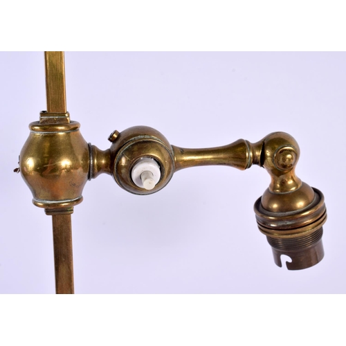 359 - AN ANTIQUE ADJUSTABLE BRONZE LAMP. 48 cm high.