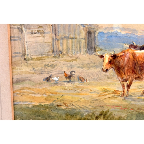 365 - Henry Earp Senior (1813-1914) English, Watercolour, Cows. 45 cm x 35 cm.