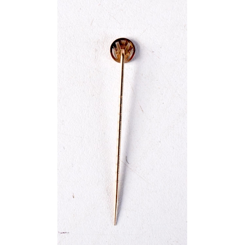 1043 - A 14CT GOLD PIN. 0.4 grams. 4.5 cm long.