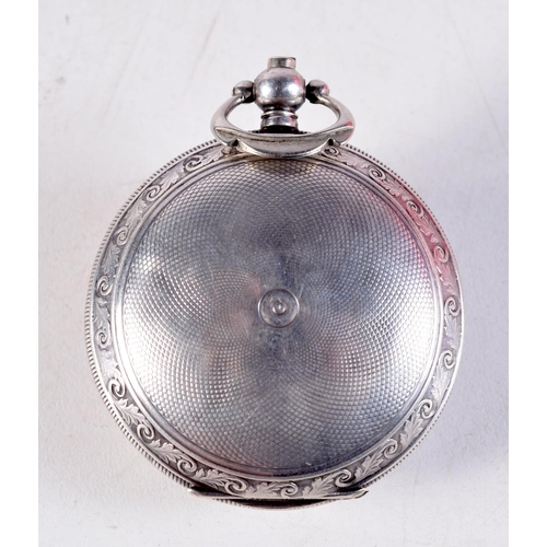 1088 - AN ANTIQUE SILVER POCKET WATCH. 58.7 grams. 4.25 cm diameter.