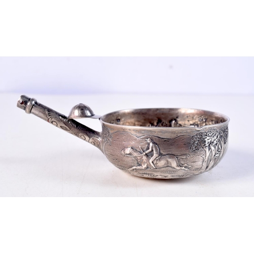 1178 - A RARE VICTORIAN SILVER EQUESTRIAN JOCKEY TODDY LADLE. 57 grams. Glasgow 1876. 6.5 cm x 0.75 cm.