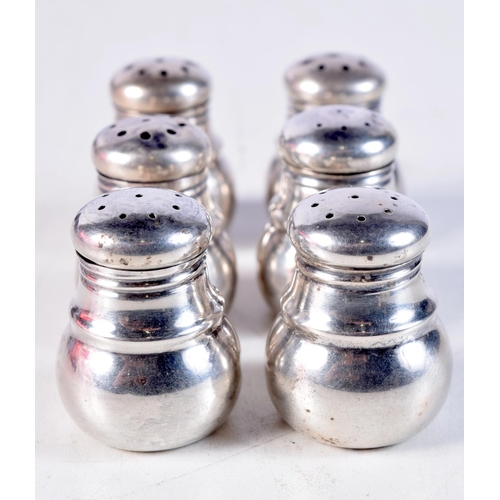 1184 - SIX SILVER CONDIMENTS. 48.7 grams. 4 cm x 3 cm. (6)