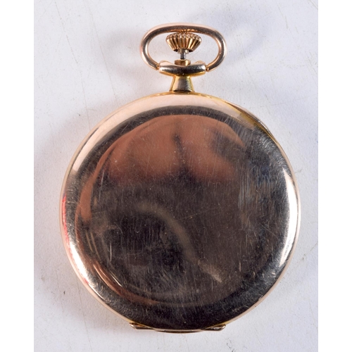 1188 - A 9CT GOLD GROSVENOR POCKET WATCH. 49 grams. 4.5 cm wide.