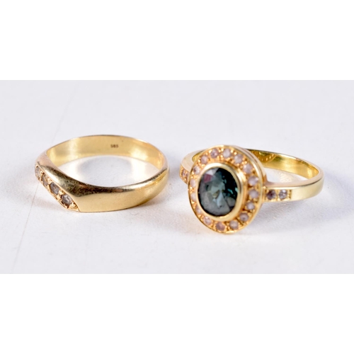 1195 - TWO 14CT GOLD RINGS. N & Q. 6.7 grams. (2)