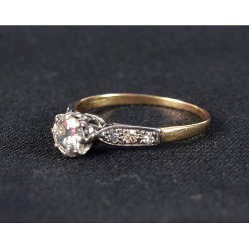 1210 - A LOVELY 18CT GOLD AND DIAMOND SOLITAIRE RING. 1.9 grams.