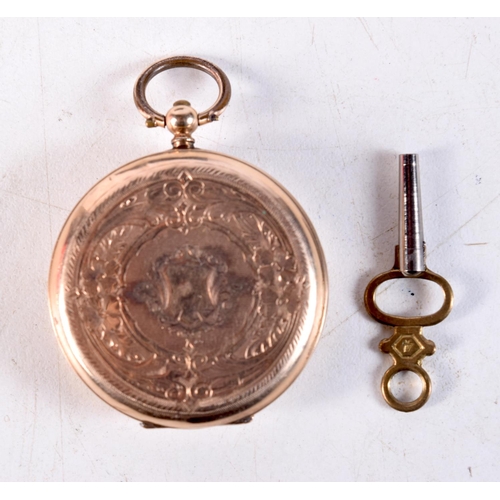 1212 - A 14CT GOLD POCKET WATCH. 33.8 grams. 3.5 cm wide.